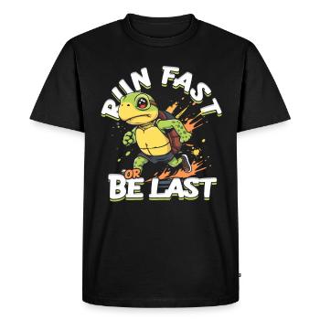 Sprint Athlétisme Sprint Courez vite ou soyez le dernier - T-shirt Premium bio Homme - noir - Devant - Nico (187cm)
