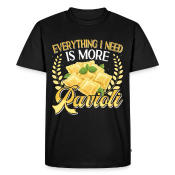 Hands off my ravioli motif - Men's Premium Organic T-Shirt - black - Front - Nico (187cm)