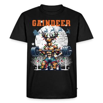 Entraînement de Noël Renne Fitness Humour - T-shirt Premium bio Homme - noir - Devant - Nico (187cm)