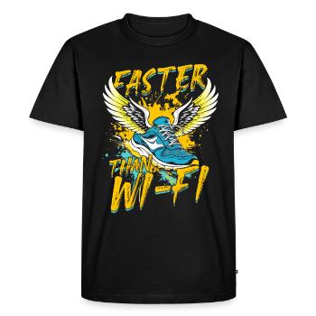 Sprint Athlétisme Sprint plus rapide grâce au Wi-Fi - T-shirt Premium bio Homme - noir - Devant - Nico (187cm)