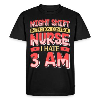 Contrôle des infections chez les soignants - T-shirt Premium bio Homme - noir - Devant - Nico (187cm)