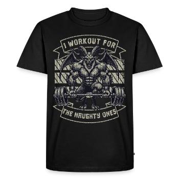 Krampus s’entraîne pour les méchants - T-shirt Premium bio Homme - noir - Devant - Nico (187cm)