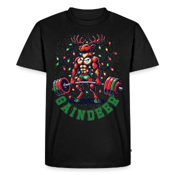 Haltérophile de Noël Renne Gaindeer - T-shirt Premium bio Homme - noir - Devant - Nico (187cm)