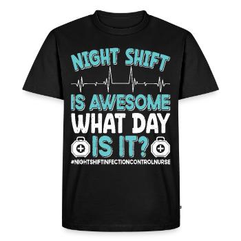 Contrôle des infections chez les soignants - T-shirt Premium bio Homme - noir - Devant - Nico (187cm)