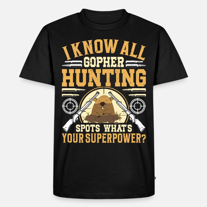 Murmeltier, Jäger, Jagd - Männer Premium Bio T-Shirt - Schwarz