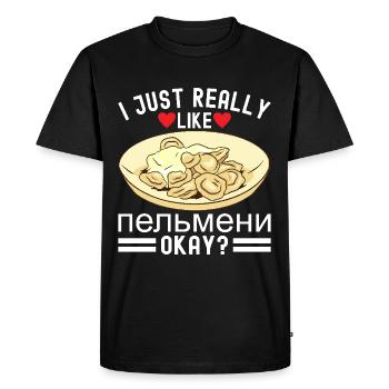 Pelmeni Russian Cuisine - Men's Premium Organic T-Shirt - black - Front - Nico (187cm)