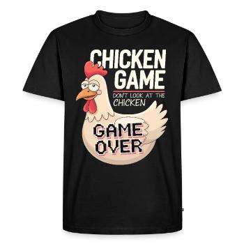 The Chicken Game Chicken Farm - Men's Premium Organic T-Shirt - black - Front - Nico (187cm)