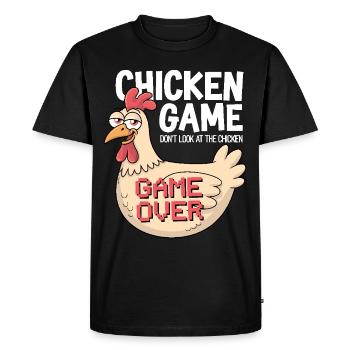 Chicken Game Don't Look At The Chicken Game Over - Men's Premium Organic T-Shirt - black - Front - Nico (187cm)