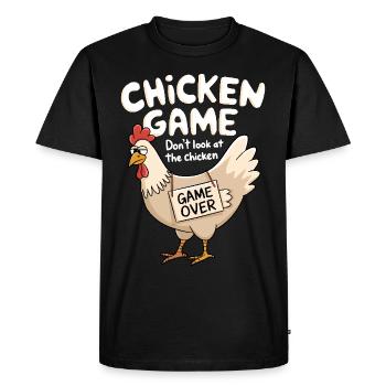 Chicken Game Don't Look At The Chicken - Men's Premium Organic T-Shirt - black - Front - Nico (187cm)