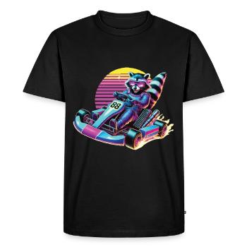Go-Kart Raton laveur dans le style néon - T-shirt Premium bio Homme - noir - Devant - Nico (187cm)