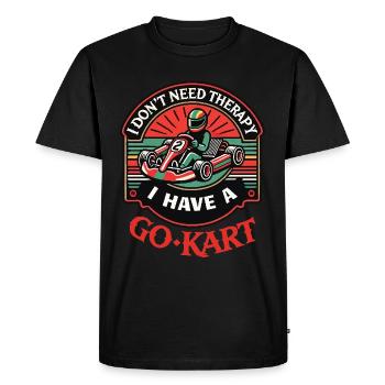 Je n’ai pas besoin de thérapie, j’ai un kart - T-shirt Premium bio Homme - noir - Devant - Nico (187cm)