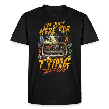 Pêche à la mouche Pêcheurs à la mouche - T-shirt Premium bio Homme - noir - Devant - Nico (187cm)