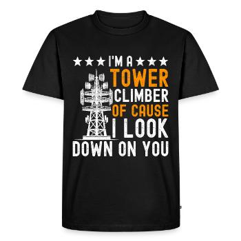 Grimpeurs industriels Tours Grimpeurs industriels - T-shirt Premium bio Homme - noir - Devant - Nico (187cm)