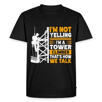 Grimpeurs industriels Tours Grimpeurs industriels - T-shirt Premium bio Homme - noir - Devant - Nico (187cm)