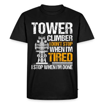 Grimpeurs industriels Tours Grimpeurs industriels - T-shirt Premium bio Homme - noir - Devant - Nico (187cm)