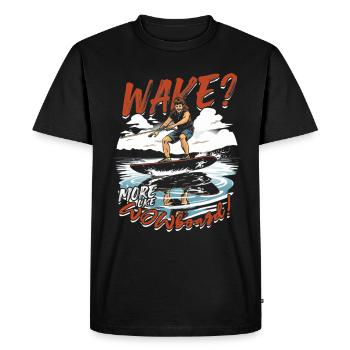 Wakeboarding Wakeboard Wake? More Like Wowboard - Men's Premium Organic T-Shirt - black - Front - Nico (187cm)
