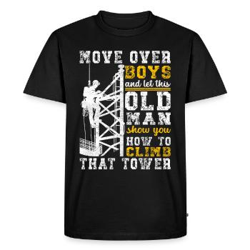 Grimpeurs industriels Tours Grimpeurs industriels - T-shirt Premium bio Homme - noir - Devant - Nico (187cm)