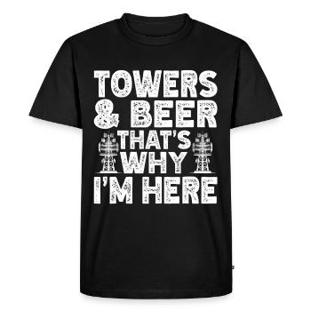 Grimpeurs industriels Tours Grimpeurs industriels - T-shirt Premium bio Homme - noir - Devant - Nico (187cm)