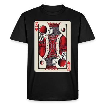 Rétro jouer à la carte tennis de table King style vintage - T-shirt Premium bio Homme - noir - Devant - Nico (187cm)