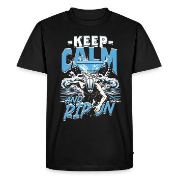 Saut De Tremplin Restez Calme Et Déchirez - T-shirt Premium bio Homme - noir - Devant - Nico (187cm)