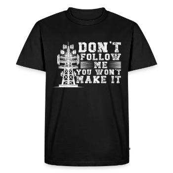 Grimpeurs industriels Tours Grimpeurs industriels - T-shirt Premium bio Homme - noir - Devant - Nico (187cm)