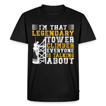 Grimpeurs industriels Tours Grimpeurs industriels - T-shirt Premium bio Homme - noir - Devant - Nico (187cm)