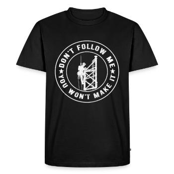 Grimpeurs industriels Tours Grimpeurs industriels - T-shirt Premium bio Homme - noir - Devant - Nico (187cm)