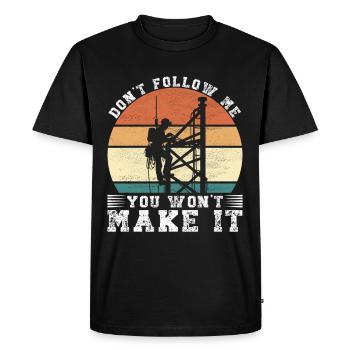 Grimpeurs industriels Tours Grimpeurs industriels - T-shirt Premium bio Homme - noir - Devant - Nico (187cm)
