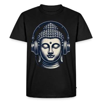 Musique Streetwear Outfit Bouddha - T-shirt Premium bio Homme - noir - Devant - Nico (187cm)