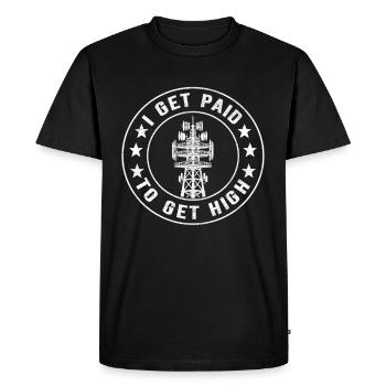 Grimpeurs industriels Tours Grimpeurs industriels - T-shirt Premium bio Homme - noir - Devant - Nico (187cm)