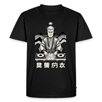 DJ Samouraï Musique Rétro Streetwear Graffiti - T-shirt Premium bio Homme - noir - Devant - Nico (187cm)