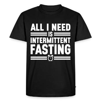 Jeûne intermittent Jeûne intermittent - T-shirt Premium bio Homme - noir - Devant - Nico (187cm)