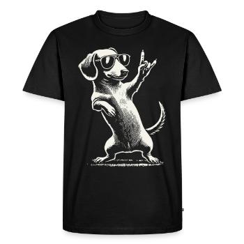 Musique rock drôle teckel chien concert design - T-shirt Premium bio Homme - noir - Devant - Nico (187cm)