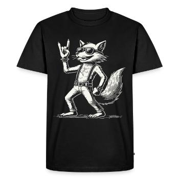 Rock Music Fox Concert Festival Design - Men's Premium Organic T-Shirt - black - Front - Nico (187cm)