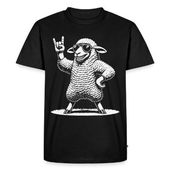 Musique rock Heavy Metal Mouton Avec lunettes de soleil - T-shirt Premium bio Homme - noir - Devant - Nico (187cm)