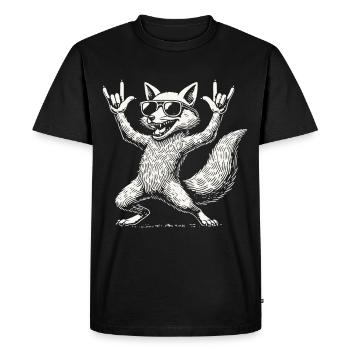 Rock Music Funny Fox Concert - Men's Premium Organic T-Shirt - black - Front - Nico (187cm)