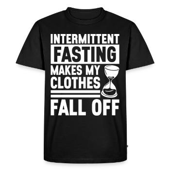 Jeûne intermittent Jeûne intermittent - T-shirt Premium bio Homme - noir - Devant - Nico (187cm)