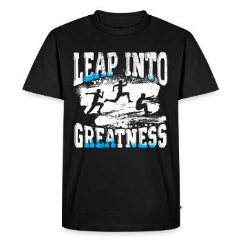 Saut en longueur Saut dans la grandeur - T-shirt Premium bio Homme - noir - Devant - Nico (187cm)
