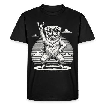 Carlin Chien Style Festival de Musique Rock - T-shirt Premium bio Homme - noir - Devant - Nico (187cm)