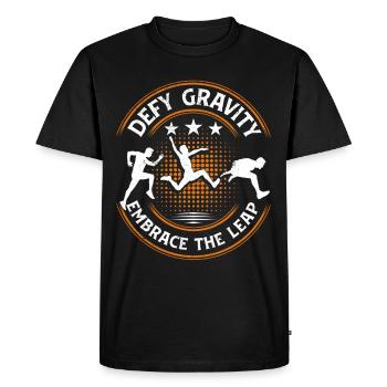 Long Jump Defy Gravity Embrace The Leap - Men's Premium Organic T-Shirt - black - Front - Nico (187cm)