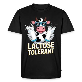 Amateurs de lait tolérants au lactose Tolérants au lactose - T-shirt Premium bio Homme - noir - Devant - Nico (187cm)