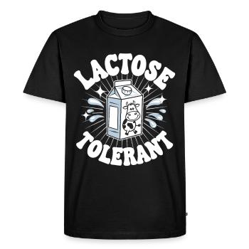 Les amateurs de lait tolérants au lactose - T-shirt Premium bio Homme - noir - Devant - Nico (187cm)