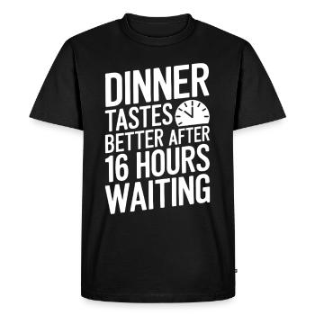 Jeûne intermittent Jeûne intermittent - T-shirt Premium bio Homme - noir - Devant - Nico (187cm)