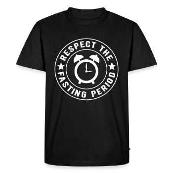 Jeûne intermittent Jeûne intermittent - T-shirt Premium bio Homme - noir - Devant - Nico (187cm)