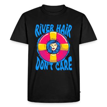 Tube de rivière Tube intérieur Cheveux de rivière Ne se soucie pas - T-shirt Premium bio Homme - noir - Devant - Nico (187cm)