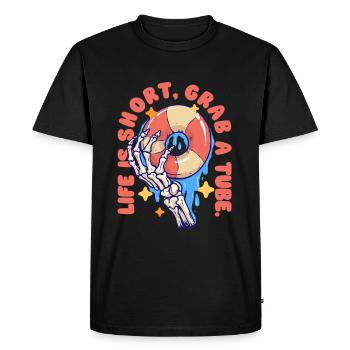 La durée de vie du tube de rivière est courte Grab A Tube - T-shirt Premium bio Homme - noir - Devant - Nico (187cm)