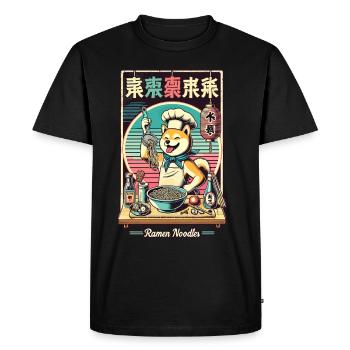 Shiba Dog Ramen Chef Funny Dogs Japon - T-shirt Premium bio Homme - noir - Devant - Nico (187cm)