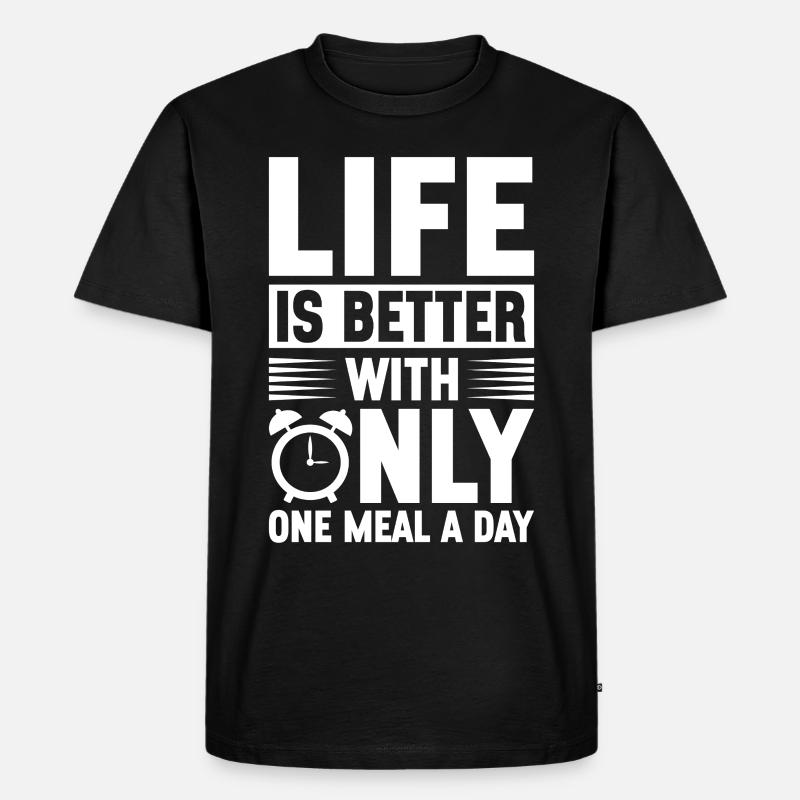Intervallfasten Intermittierendes Fasten - Männer Premium Bio T-Shirt - Schwarz