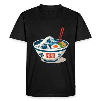 Nouilles Ramen Ukiyo-E Japon Esthétique rétro - T-shirt Premium bio Homme - noir - Devant - Nico (187cm)