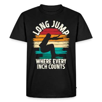 Saut en longueur Saut long - T-shirt Premium bio Homme - noir - Devant - Nico (187cm)